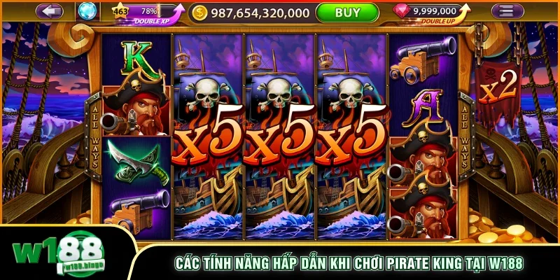 Các tính năng hấp dẫn khi chơi Pirate King tại W188